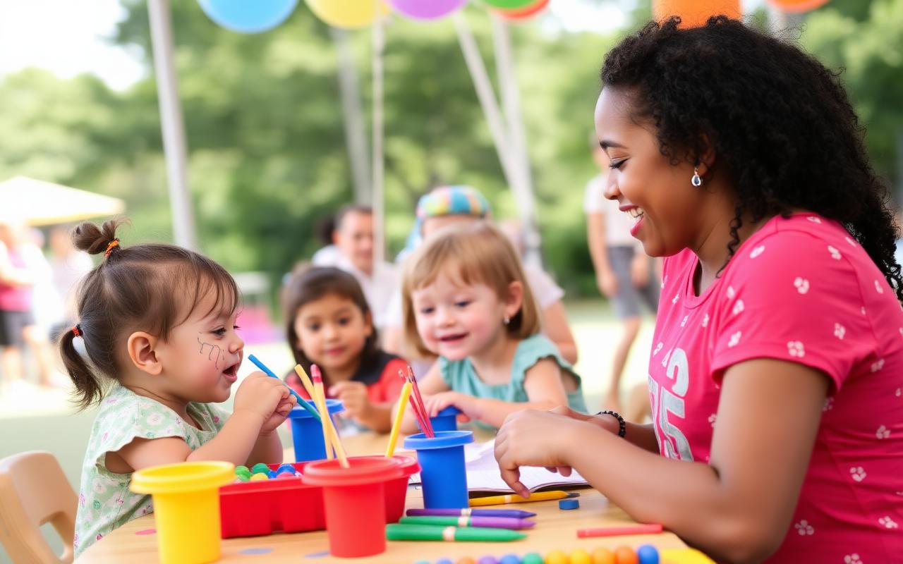Equipe Agito Total Eventos prestando o serviço de Recreação Infantil